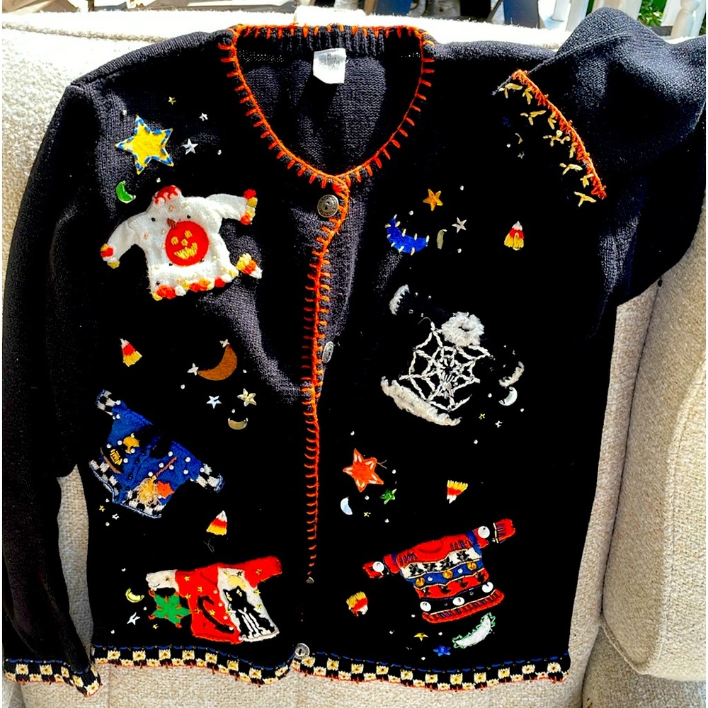 Vintage BEREK 2 by Takako Sakon  Halloween Cardigan Sweater